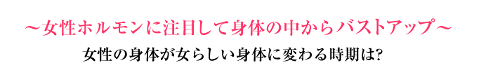 女性ホルモンに注目して体の中からバストアップ